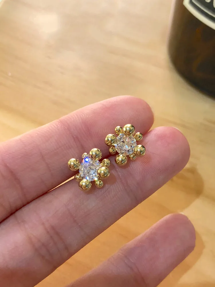 

S925 needle Women Jewelry AAA Zircon Earrings Delicate Design High Quality Metal Stud Earrings For Girl Lady Gifts