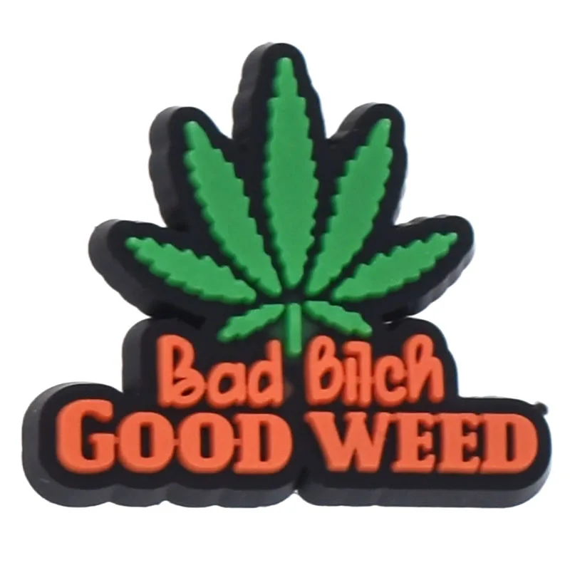 weed leaves 1pcs Shoe Decoration Buckle Charms JIBZ DIY serious combiation for croc Bracelets birthday kids friends Gifts