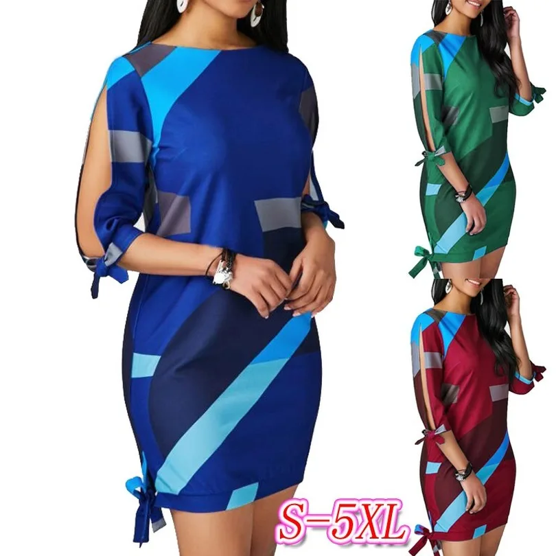 2019 Новое поступление элегантное модное Стильное женское мини платье с круглым