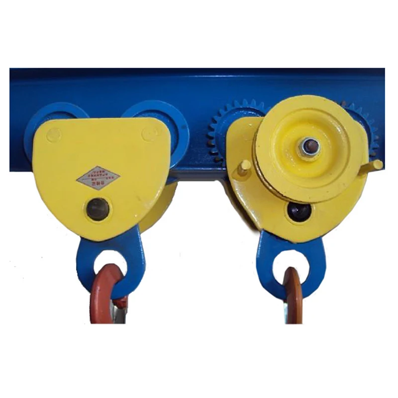 

Manual single beam geared trolley I-beam monorail trolley lifting chain hoist chain block crane lifting sling