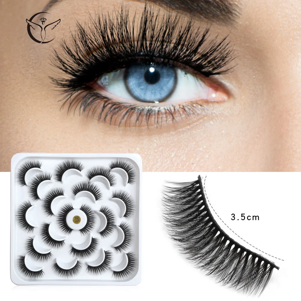 Mink eyelashes 3d mink hair eyelashes10 pairs long makeup 3d faux nature fake lashes extension false eyelashes Wholesale(10P