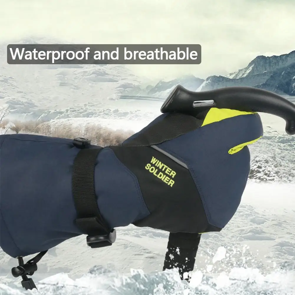 Лыжные перчатки с 3 пальцами для сенсорного экрана длинные зимние теплые