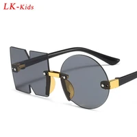 new fashion sunglasses for kids punk oversize irregular frameless polygon uv400 glasses children oculos de sol masculino