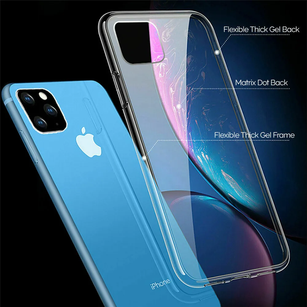 Ультратонкий Прозрачный мягкий чехол из ТПУ для телефона iPhone 11 Pro Max прозрачный X XS