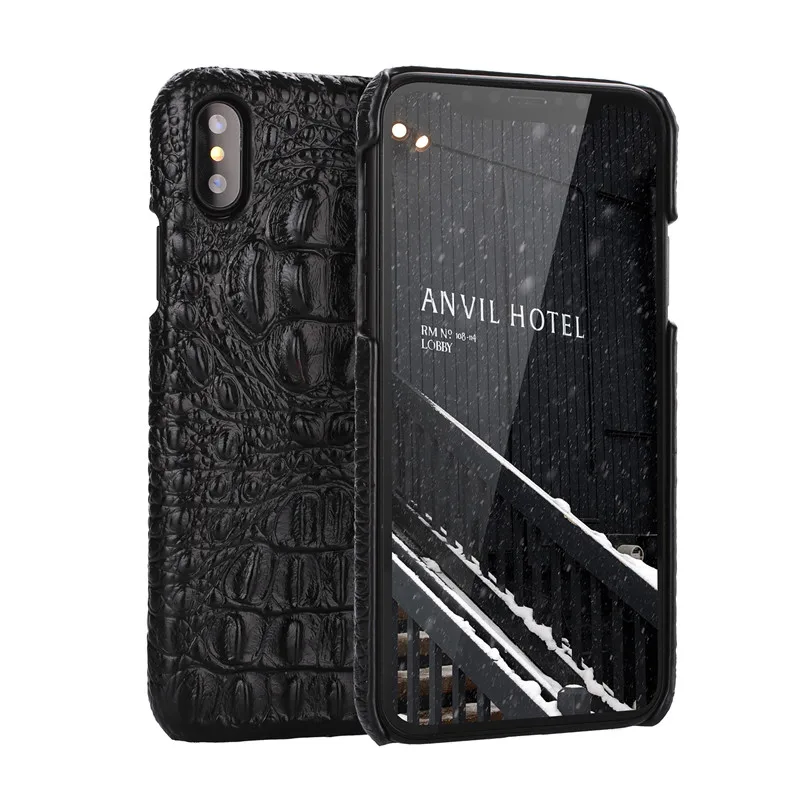 

Luxury 3D Crocodile Xr Case For iPhone Xs Max Case Genuine Cowhide Xs Cover Hard PC Coque For iPhone X Xs Xr Xs Max Case Funda