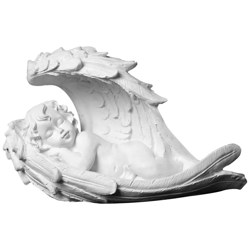 

European Style Old Resin Girl Wings Angel Small Ornament Decoration Window Shop Sculpture Crafts Living Room Decoration