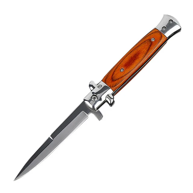 Rosewood ToughKeng Stiletto фиксированный тактический складной карманный нож 5Cr13 стальной эбеновый нож, палисандр с ручкой - Цвет: Rosewood