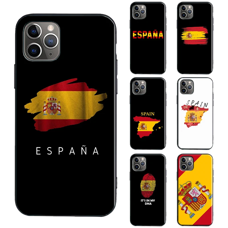 Модный чехол из ТПУ с испанским флагом для iPhone 12 Pro Max mini X XR XS 6S 7 8 Plus SE 2020 11