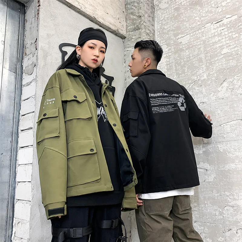 Грузовой куртка Для мужчин многофункциональные карманы s отложной воротник в