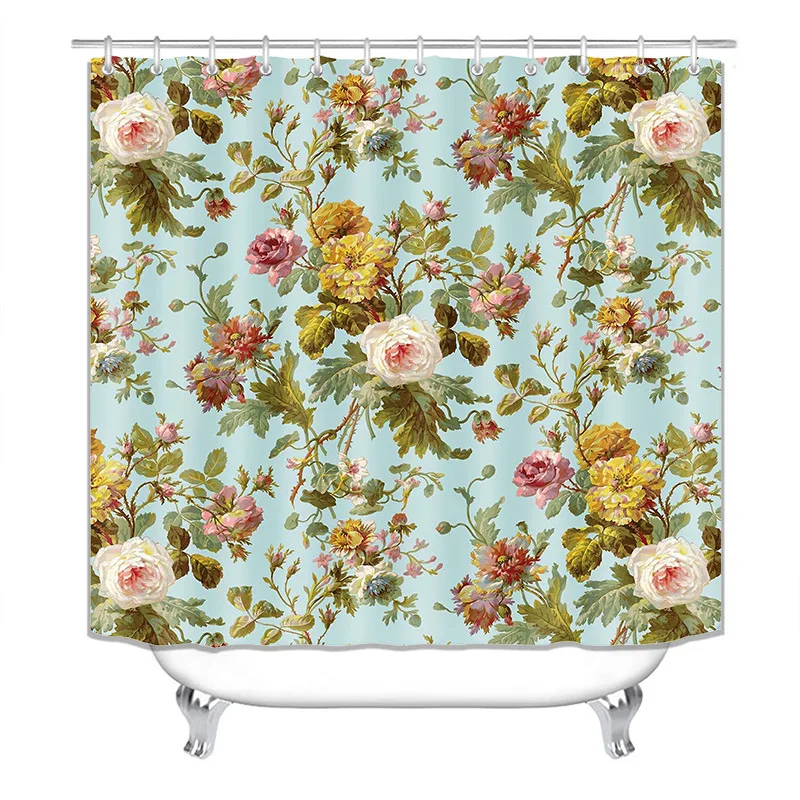 

Waterproof Shower Curtains BathroomNon-Slip Rug Toilet Lid Cover Bath Mat Cortina de ducha impermeableRideau de douche toilette