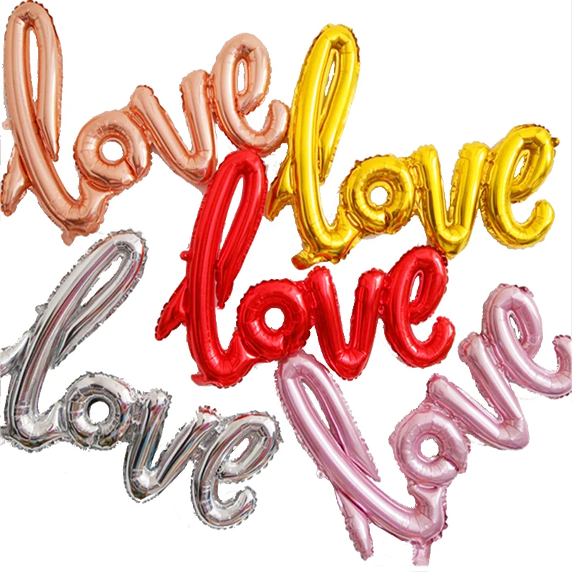 Лигатуры романтические воздушные шары с надписью i Love You на годовщину свадьбы