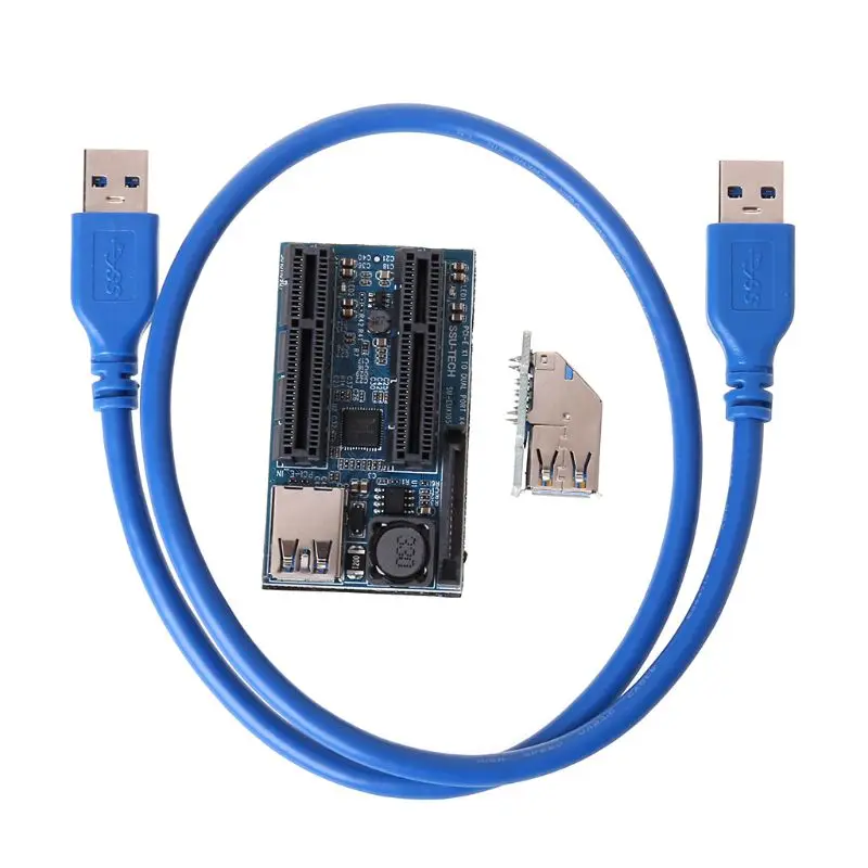 Адаптер для расширения PCIE переходная карта PCI Express USB 3 0 Raiser Riser E Extender X1 на двойной