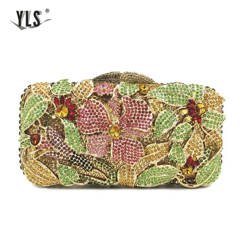 

2020 элегантная Цветочная Сумочка с кристаллами и бриллиантами, женский клатч, Коктейльная вечерние няя Сумочка, Свадебный Кошелек для невесты