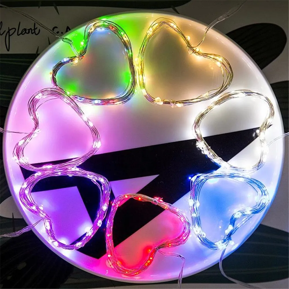 

2M 3M 5M 10M Copper Wire LED String Lights Copper Silver Wire Garland Light Waterproof Fairy Lights For Christmas Wedding Party
