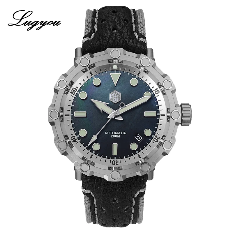 Мужские механические часы Lugyou San Martin Octopus Diver класс титана 5 200 м водонепроницаемые
