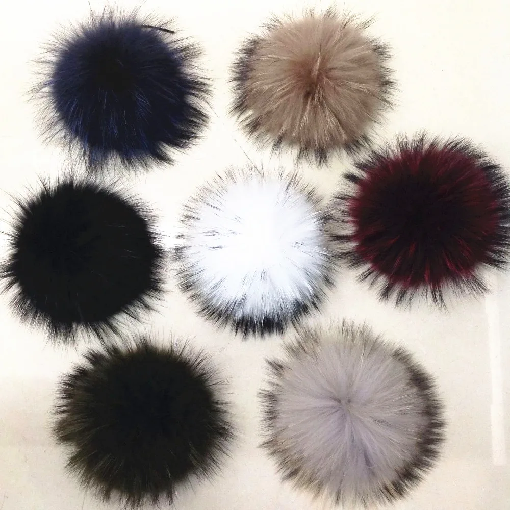 Вязаные шапки бини с натуральным мехом и помпонами|Мужская Skullies & шапочки| |