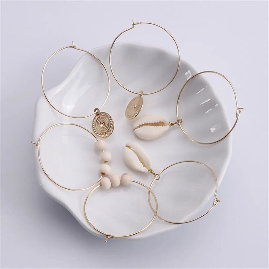 Женские серьги 3 пары богемных костюмов европейские и американские круглые