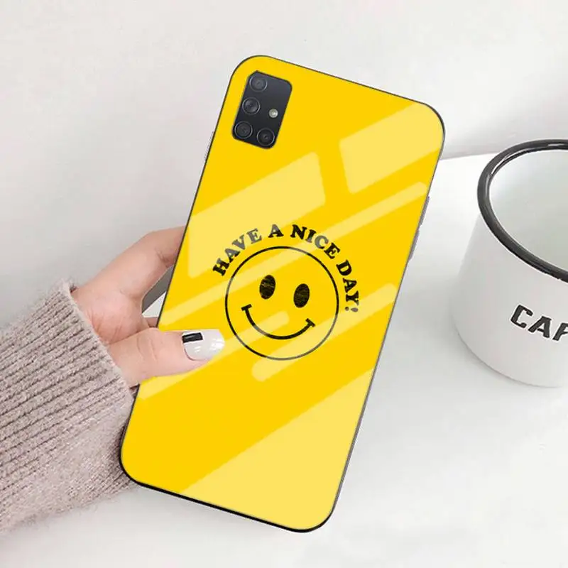 

FUNNY SMILE Soft Cover Phone Case For Samsung S6 7edge 8 9 10e 20plus S20 Ultra Note8 9 10pro A72018 Tempered Glass