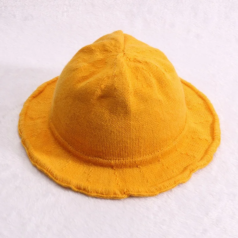 Fashion Baby Solid Pattern Fisherman Hat Warm Autumn Winter Bucket Hat for Newborn Infant Baby Toddler Boys Girls