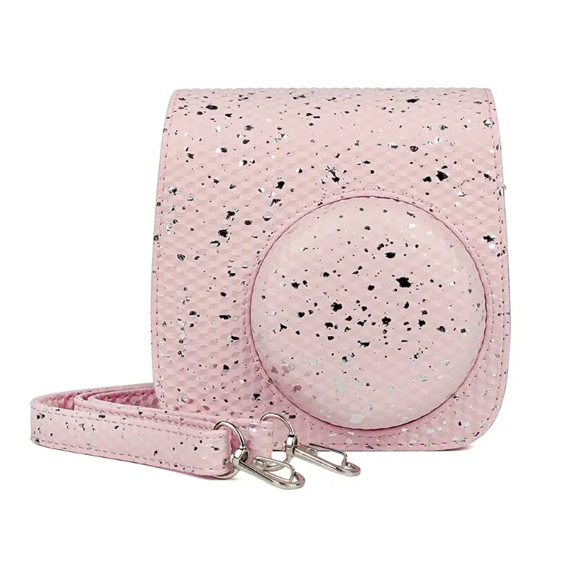Сумка через плечо из искусственной кожи с розовыми блестками для Fujifilm Mini8/8 +/9 77UB|Сумки фото-/видеокамеры| |