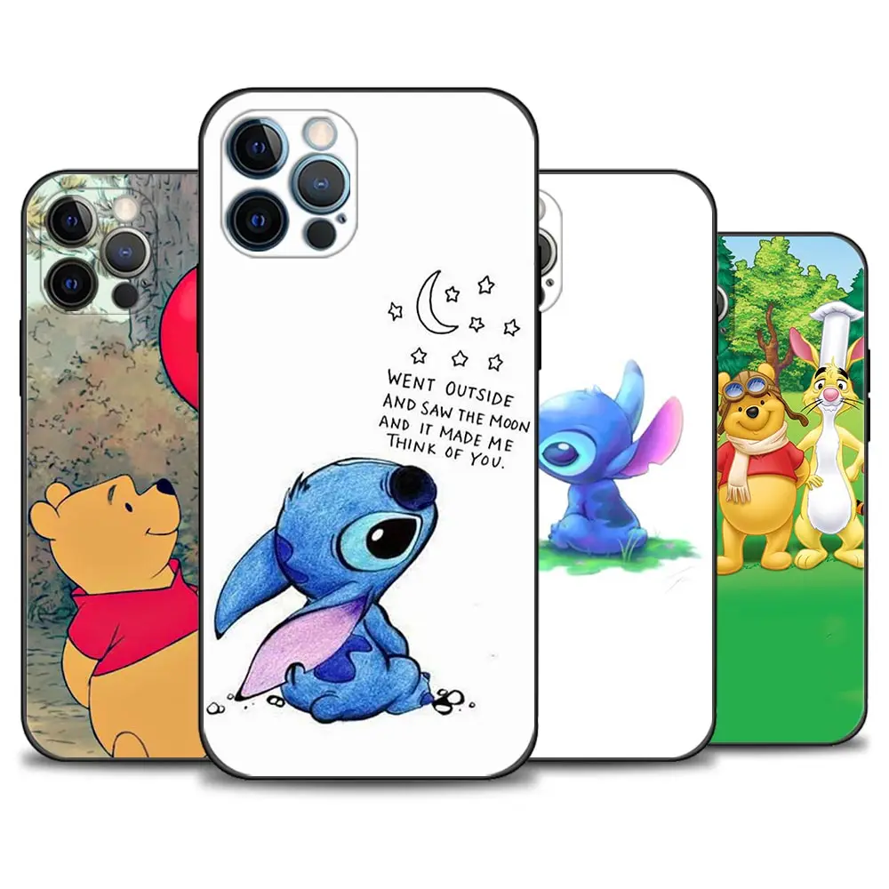 

Case For Apple iPhone 12 13 Pro Max 12 13 Mini SE 2020 XR Cover Silicone Coque Fundas Capa Disney Stitch&Winie