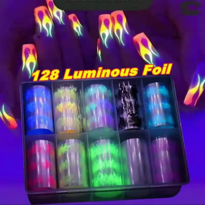 Новинка 10 цветов/коробка светящаяся неоновая фольга в форме змеи наклейка с