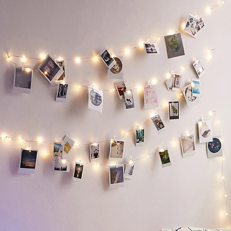 

3m 4m Photo Clip String Fairy Lights LED Outdoor Battery Operated Garland with Clothespins Home Christmas Decoration