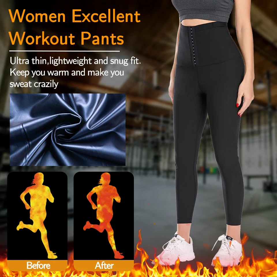 Women Sauna Leggings Compression Slimming Leggings Fat Burning Thermo Sweat Pants Thigh Slimmer Waist Trainer Body Shaper