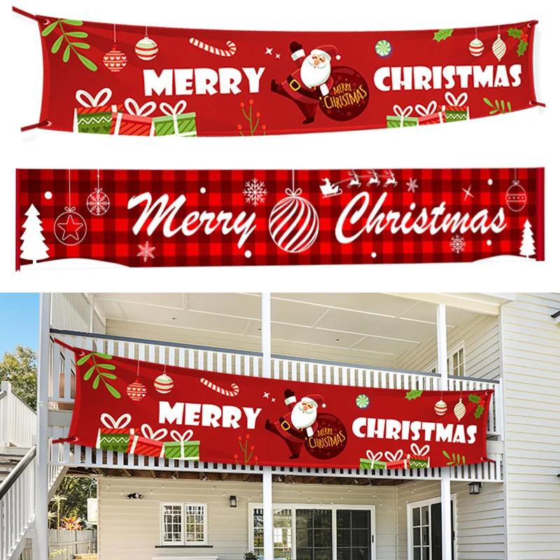 3 м Счастливого Рождества баннер Ткань Оксфорд украшения Висячие баннеры для