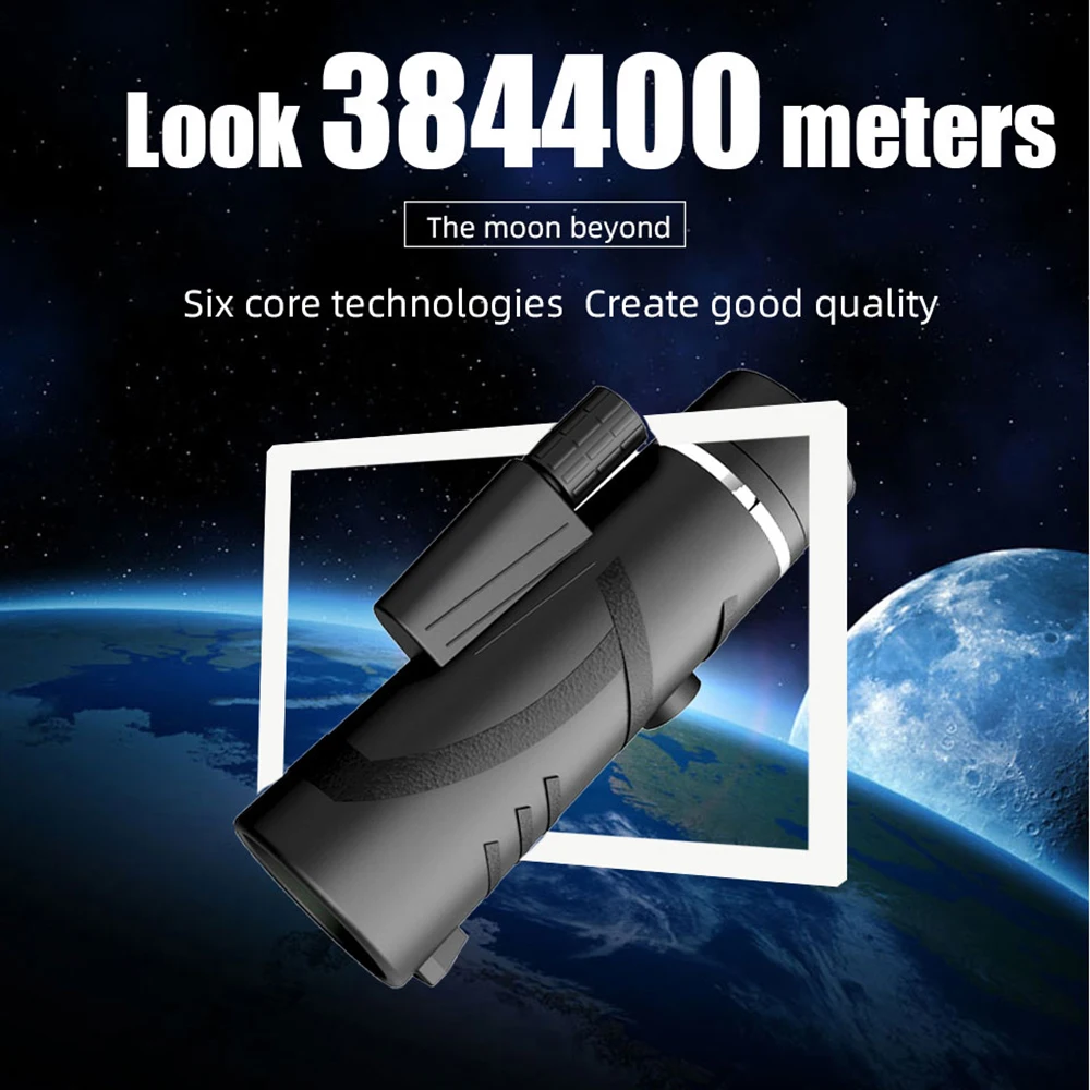 

10-50X Monocular Telescope for Smartphone Zoom 40X60 Military Hunting Optical Travel Scope Powerful Professional Bak4 High Clear