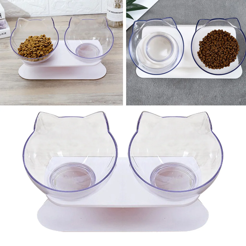 Pet Tilted Feeding Bowl Food With Neck Pain Raised Feeder Elevated Stand For Dogs And Cats Дом и сад