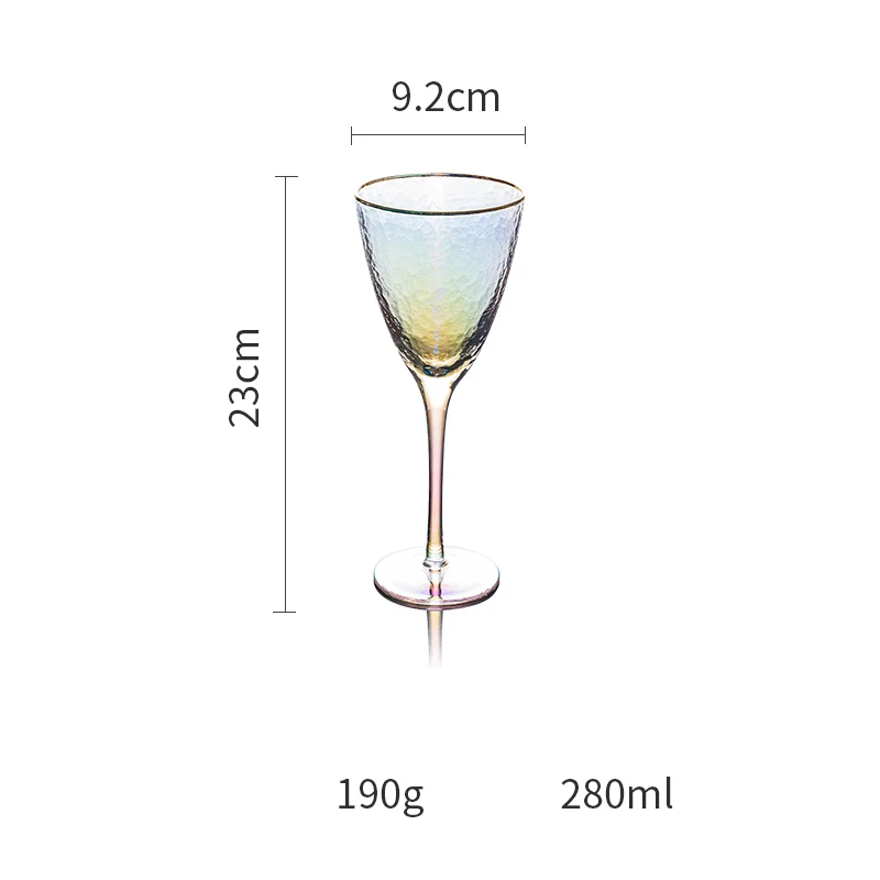 A2 280ml 1pcs Радужные хрустальные бокалы для вина, Красочные Креативные бокалы для шампанского, бокалы для вина, Свадебные фужеры, чашки для дома, посуда для напитков - Цвет: A2 280ml 1pcs
