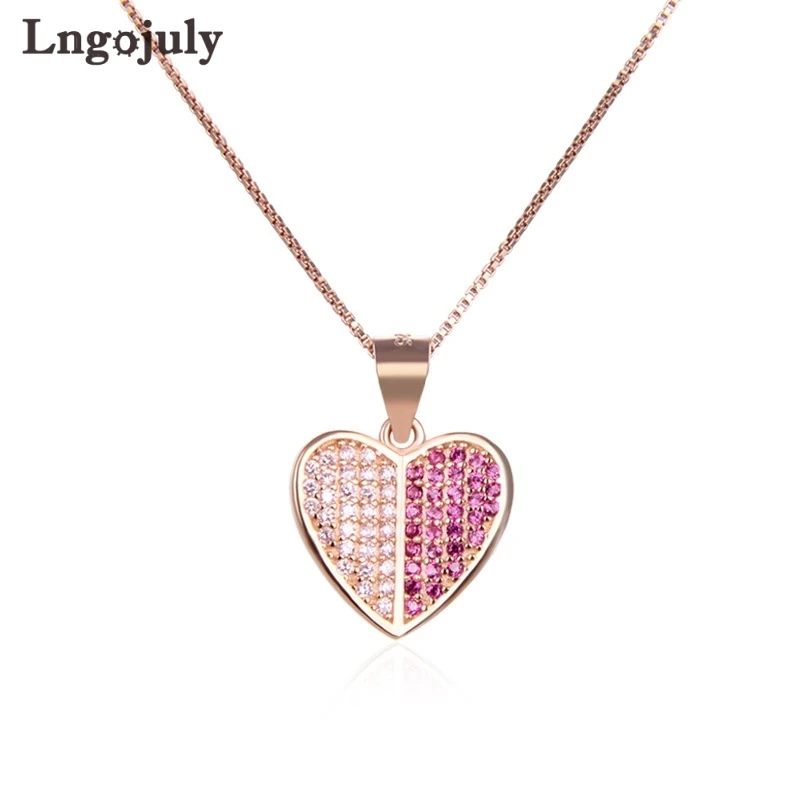 

Pure 925 Sterling Silver Heart Pendant Necklaces For Women Engagement Anniversary Party Silver 925 Necklace Fine Jewelry Gifts