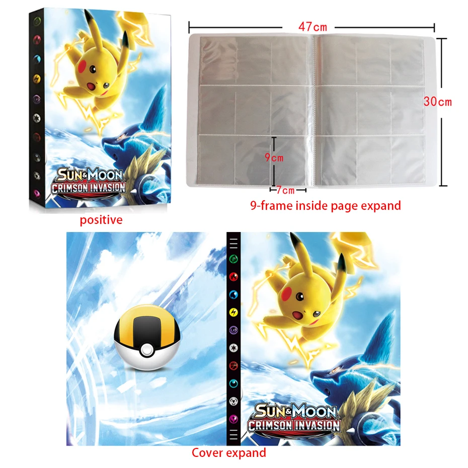 

hot 2021 Large Capacity cards Album Book for Pokemon Top loaded List playing cards holder album Pokemon toys for 432 cards