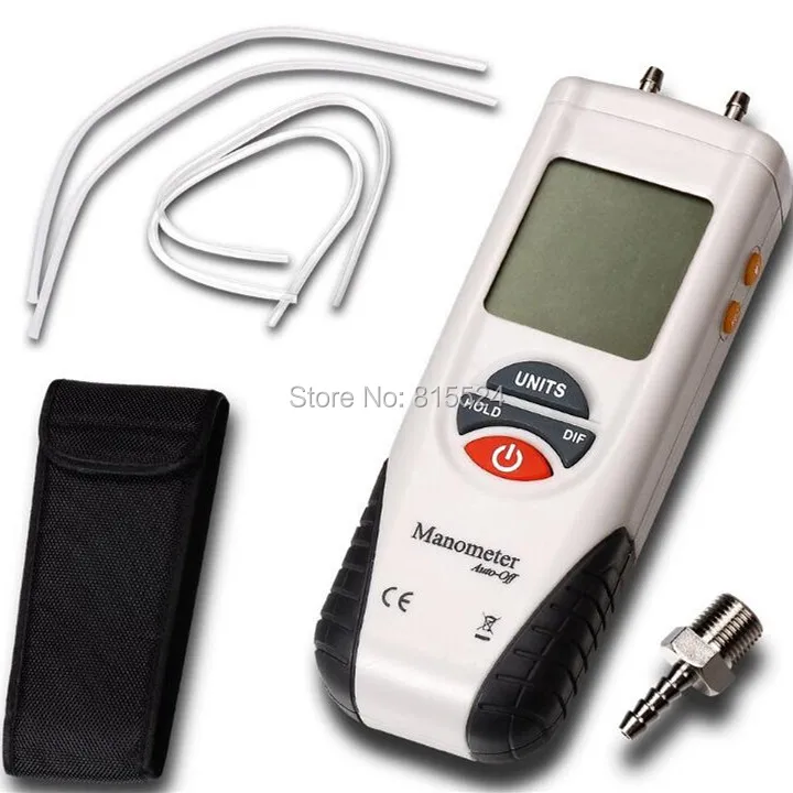 HT-1891 Digital Manometer Air Pressure Meter Differential Gauge Kit 55H2O to +55H2O Data Hold Medidor Presion | Инструменты