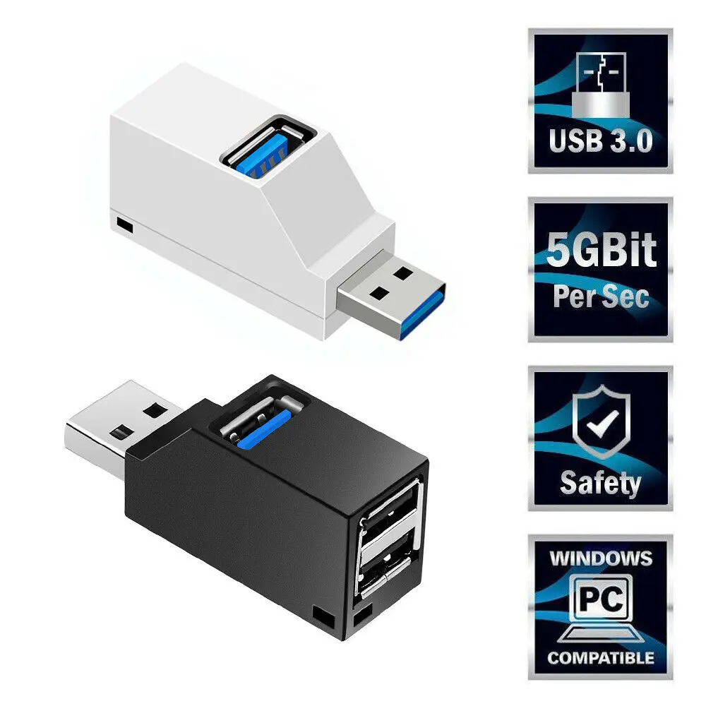 

3 Port USB Hub Mini USB 2.0 3.0 High Speed Hub Splitter Box For PC Laptop U Disk Card Reader For iPhone Xiaomi Mobile Phone Hub