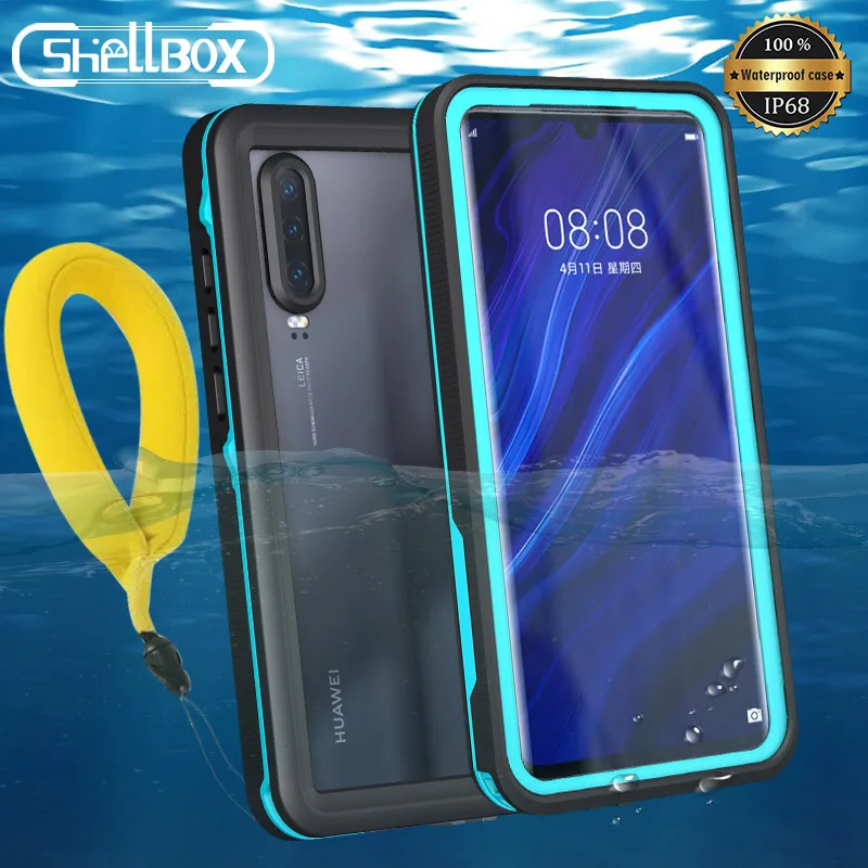 

Shellbox Clear Waterproof Phone Case Cover for Huawei P40 P30 Lite Pro P20 Nova 3e 4e Mate 20 30 Pro Shockproof Swimming Shell