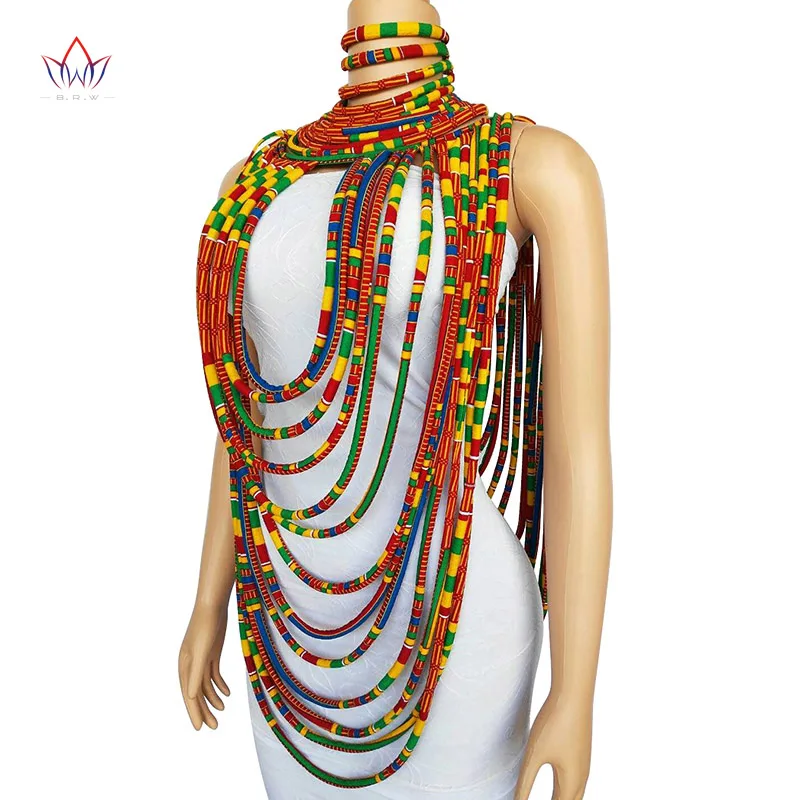 2020 Анкара красивое многожильное Ожерелье Африканские смелые красочные длинные