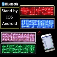 rechargeable bluetooth digital diy scrolling message board mini display name peugeot badge sign tag led badge clip insignia