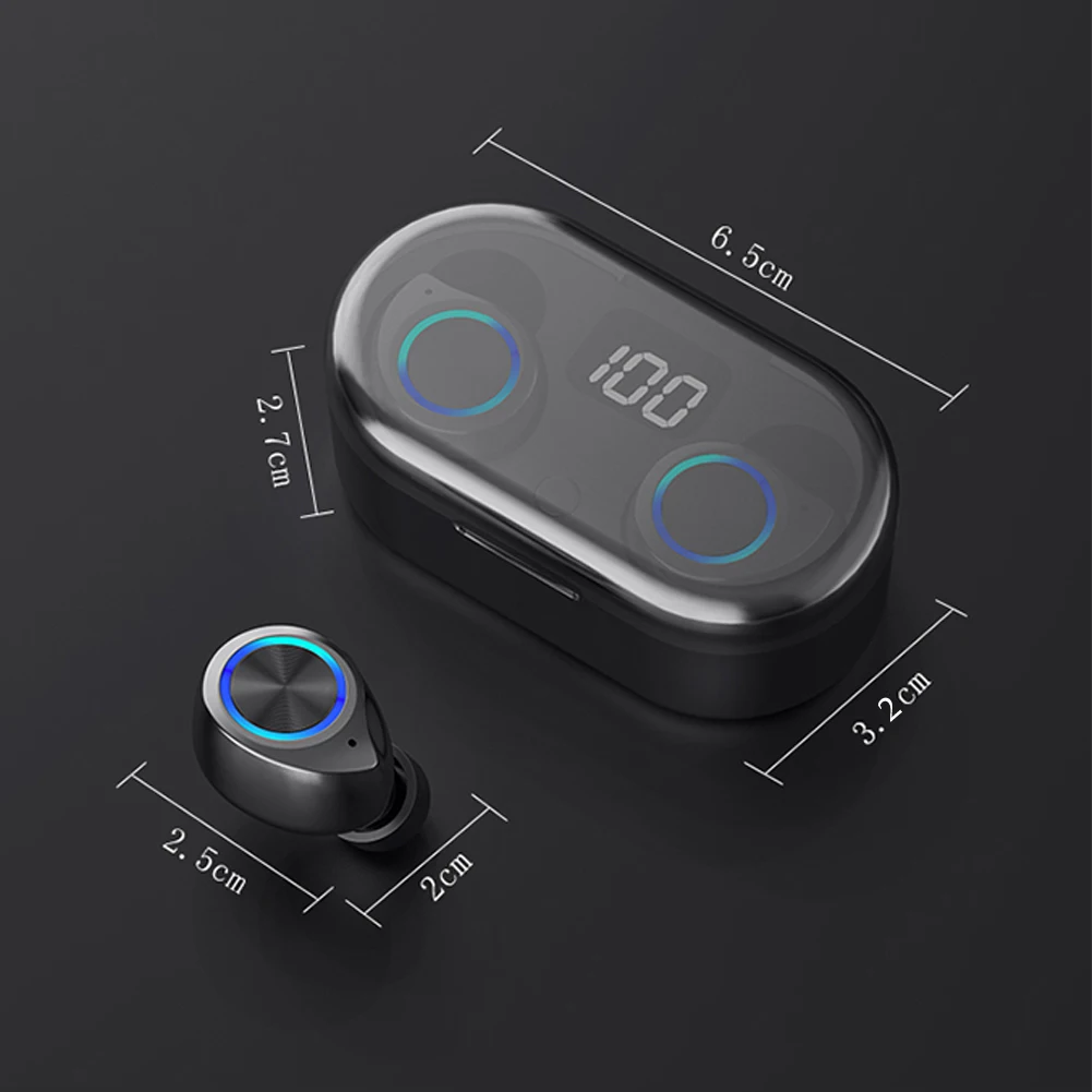 

Universal Led Bluetooth Wireless Earphones 9D Stereo Sports Headset In Ear TWS Earbuds for Samsung Android IOS