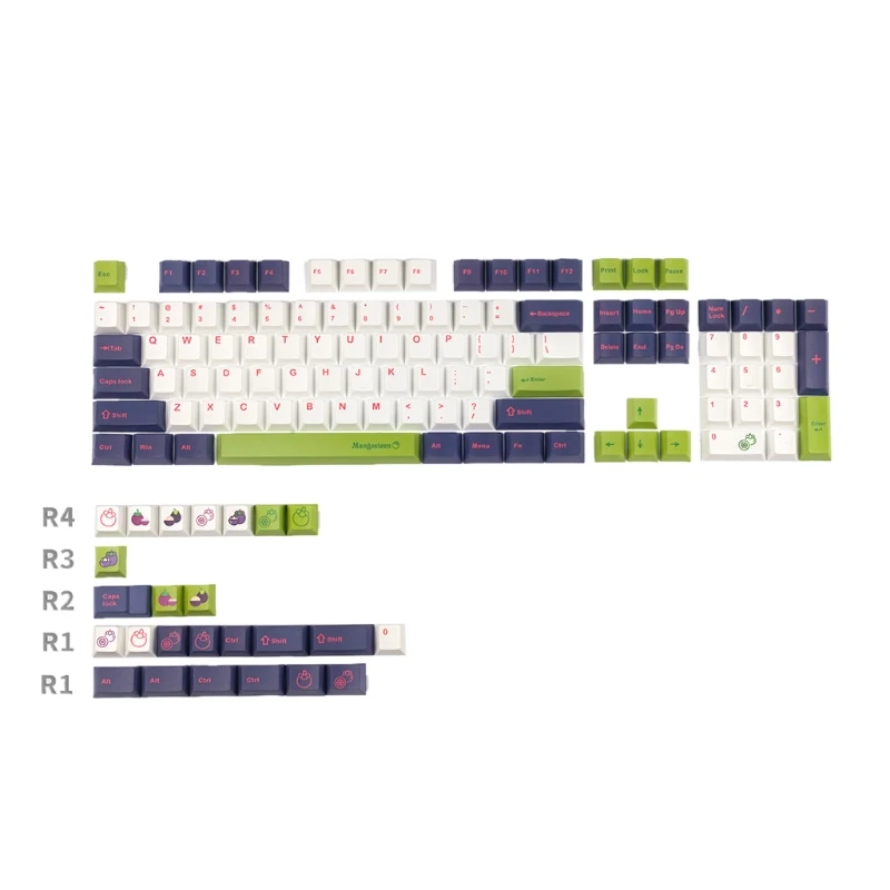 

129 клавиш/комплект, колпачки для клавиш с мангостином, для MX Cherry GK61 64 68 96 126