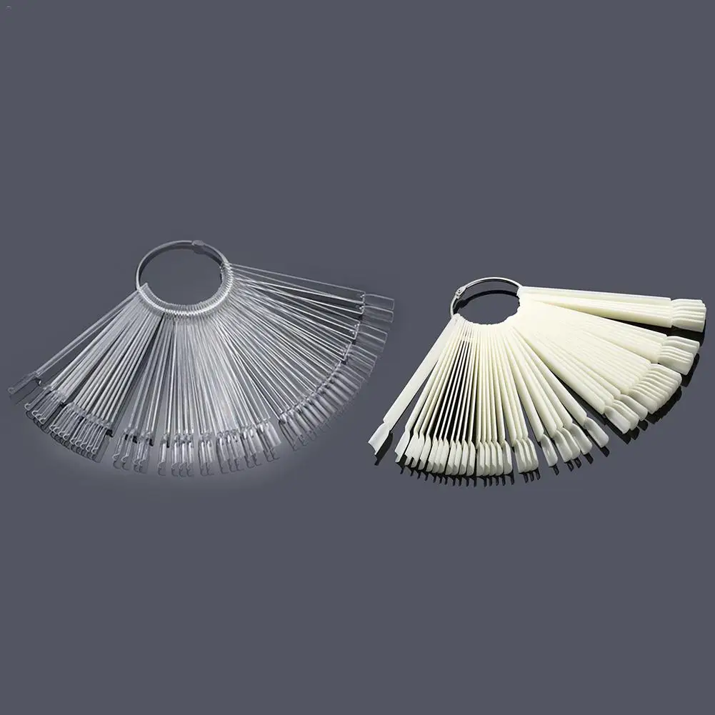 1 Набор 50 шт. накладные ногти натуральный прозрачный черный веер полная карта