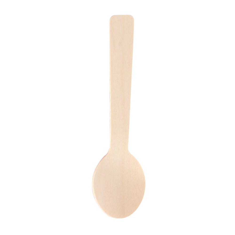 100Pcs Disposable Wooden Spoon Ice Cream Scoop Coffee Honey Teaspoon Tableware Mini Cutlery Set Kitchen Accessories | Дом и сад