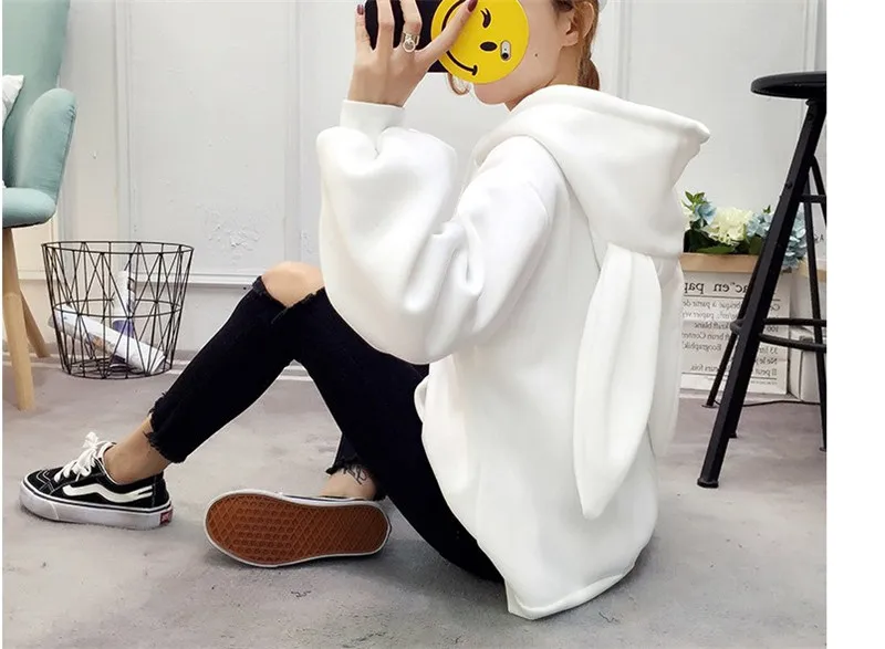 2019 женские заячьи ушки для девочек Детская толстовка с капюшоном и длинными