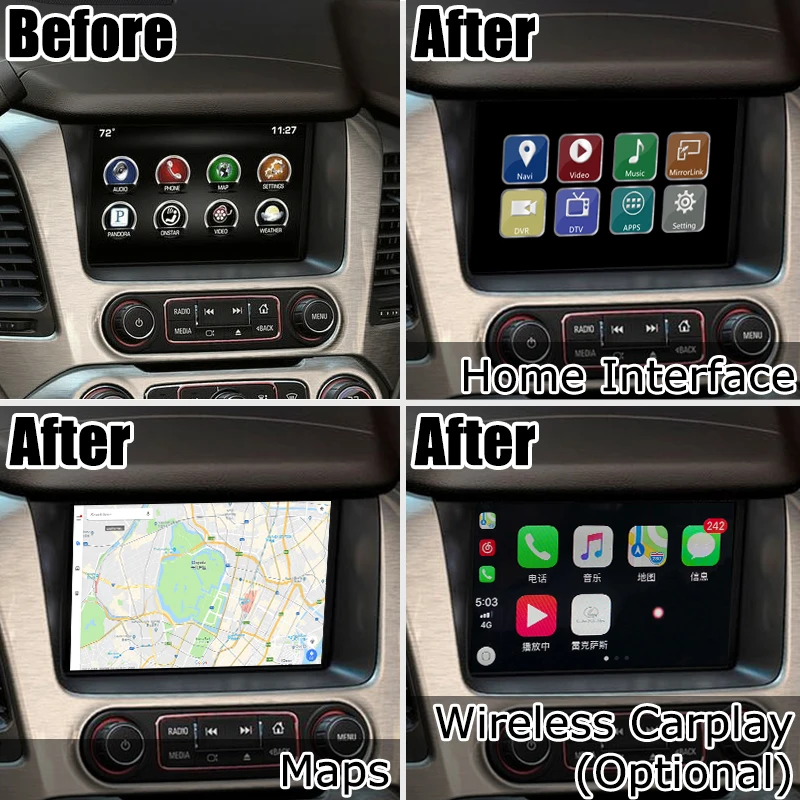Приставка интерфейса Android / carplay для GMC Yukon 2015 2019 GPS навигация видео интерфейс Mylink