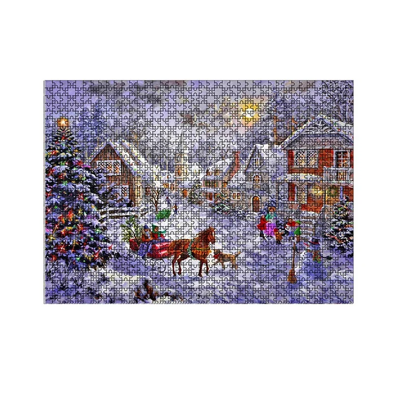 

New Christmas Jigsaw Puzzles for 2020,Puzzles Of Village Christmas Life- 1000 Piece Jigsaw Puzzle for Family