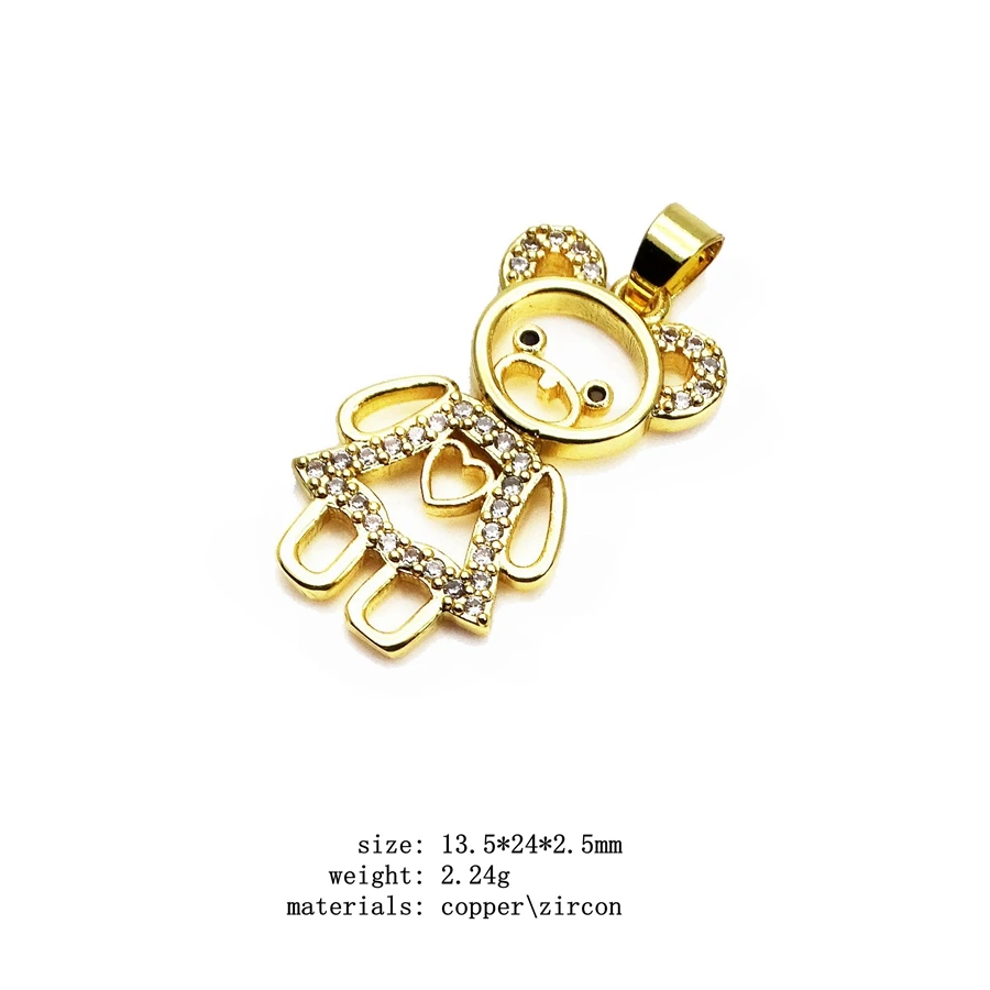 Микро-медведь мишка плюшевый Винни-Пух подвеска ожерелье цепочка сделай сам