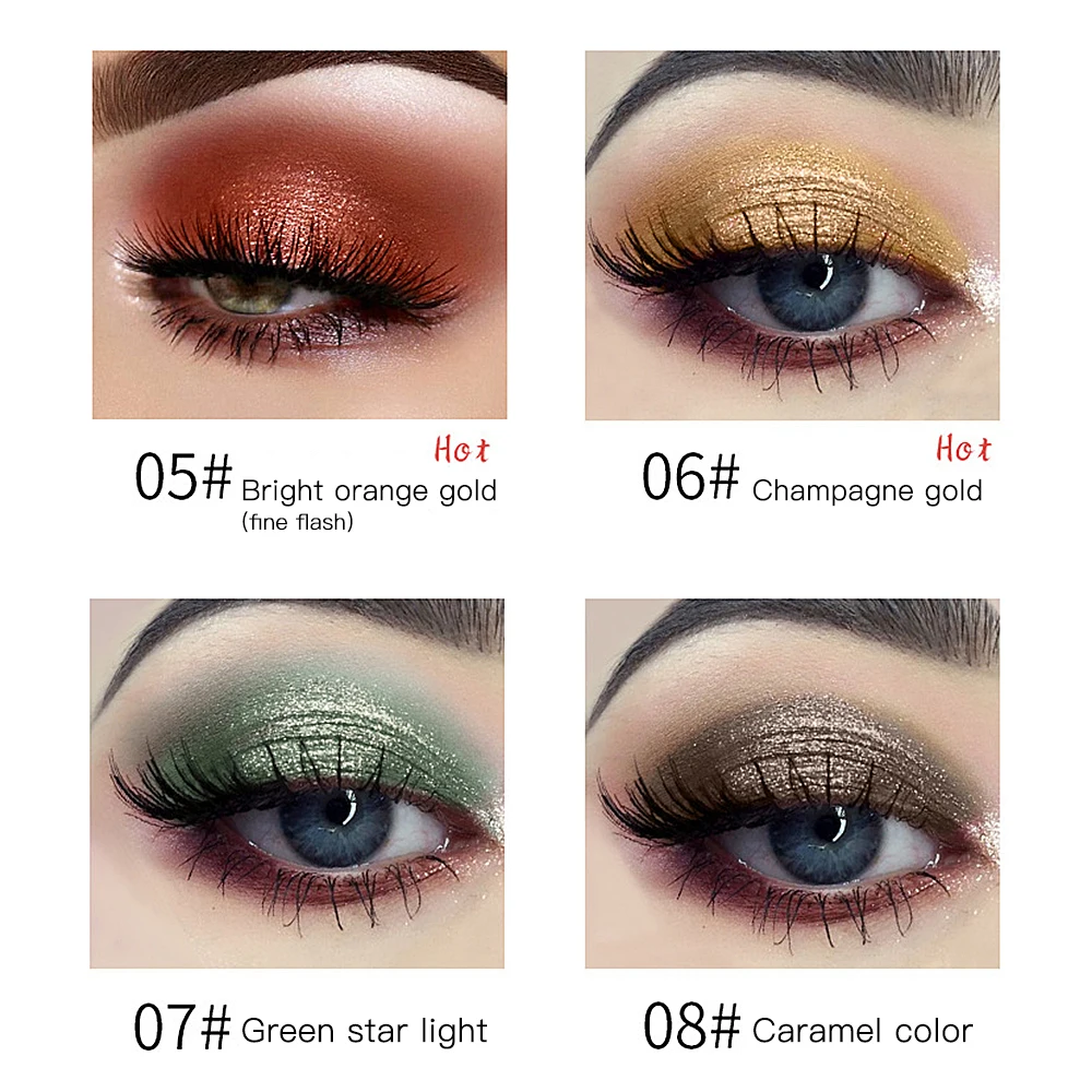12 цветов блестящие жидкие тени для век мерцающие металлы цветные пигменты