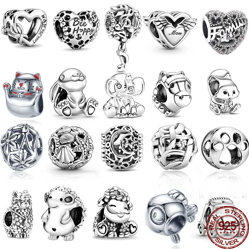 

Genuine 925 Sterling Silver Lucky Cat And Little Girl Charm Bead Fit Original Pandora Bracelet&Bangle Making Fashion DIY Jewelry