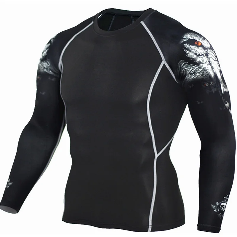 Мужская футболка облегающая Спортивная для фитнеса футболки Harajuku мужская одежда